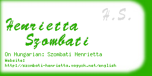 henrietta szombati business card